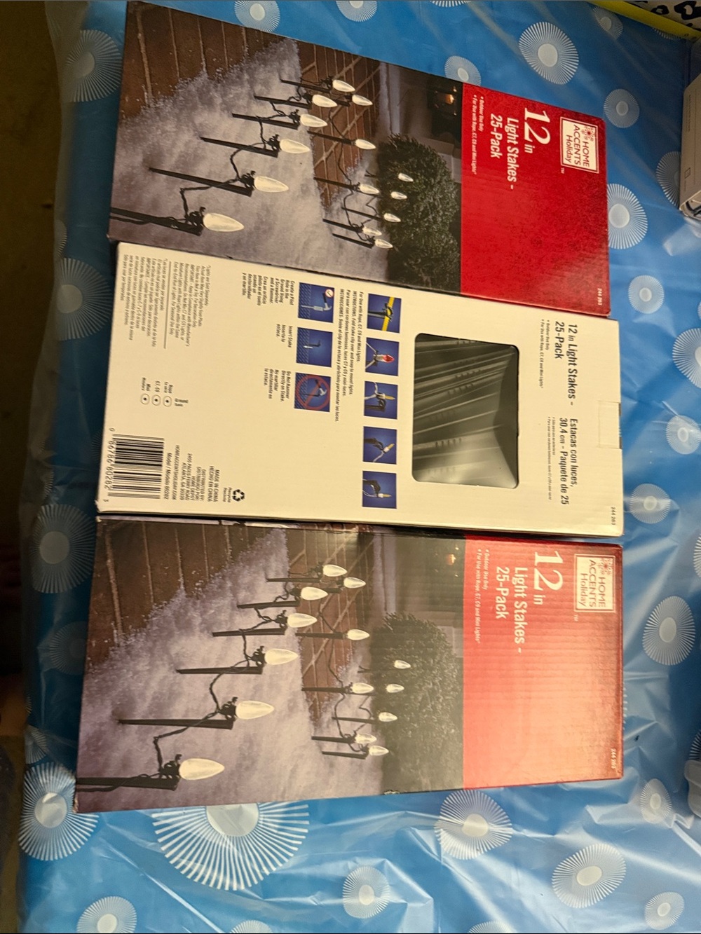 Home Accents Holiday 12 in Light Stakes 25-Pack - Black 3 packs